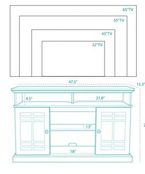 BELLEZE TV Stand Media Console Table Living Room Storage WElectric Fireplace Espresso 0 3 300x360