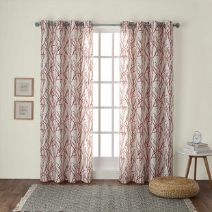 Baillons+Floral+Semi-Sheer+Grommet+Curtain+Panels+Set+of+2