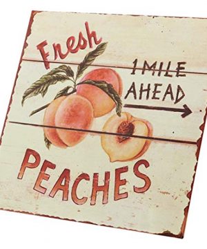 Barnyard Designs Fresh Peaches Retro Vintage Tin Bar Sign Country Home Decor 11 X 11 0 2 300x360