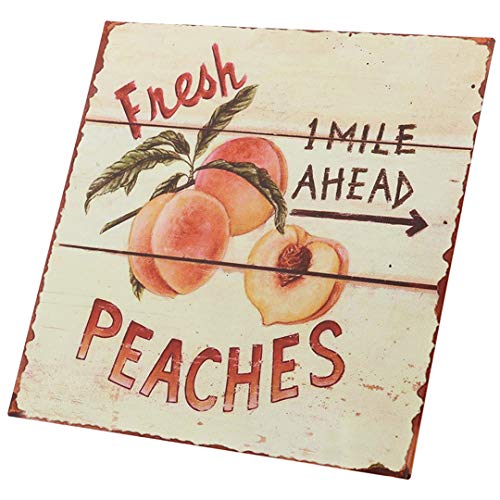 Barnyard Designs Fresh Peaches Retro Vintage Tin Bar Sign Country Home Decor 11 X 11 0 2