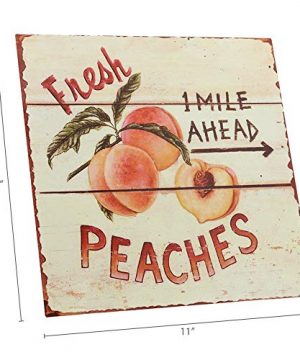 Barnyard Designs Fresh Peaches Retro Vintage Tin Bar Sign Country Home Decor 11 X 11 0 4 300x360