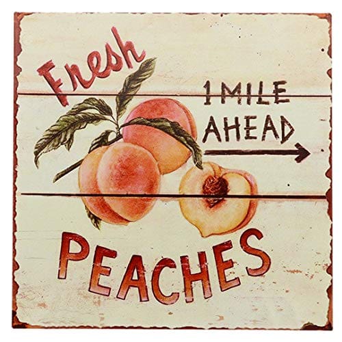 Barnyard Designs Fresh Peaches Retro Vintage Tin Bar Sign Country Home Decor 11 X 11 0