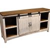 Crafters And Weavers Greenview White 67 TV StandSideboardConsole Table With Sliding Barn Doors 0 100x100