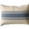 Creative Co Op DA6448 Cream Cotton Canvas Pillow With Blue Stripes 0 100x100