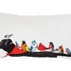Creative Co Op Multicolor Cotton Birds On A Black Dog Pillow Cream 0 100x100
