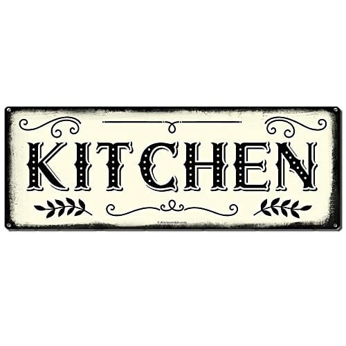 Download Kitchen, 6 x 16 Inch Metal Farmhouse Sign, Rustic Vintage ...