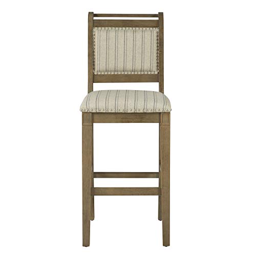 Linon Home Decor Products Newton Grey Bar Stool, Gray Wash - Farmhouse