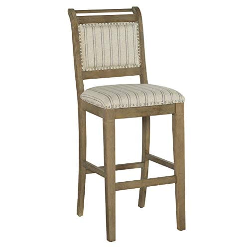 Linon Home Decor Products Newton Grey Bar Stool, Gray Wash - Farmhouse ...