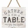 P Graham Dunn Gather At The Table Rustic Whitewash 7 X 7 Inch Wood Pallet Wall Hanging Sign 0 100x100