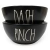 Rae Dunn By Magenta 2 Piece PINCH DASH Black Ceramic LL Seasoning Spice Salt Pepper Mini Bowls Set With White Letters 0 100x100