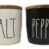 Rae Dunn By Magenta 2 Piece SALTPEPPER Ceramic LL Salt Pepper Cellar Box Set 0 100x100