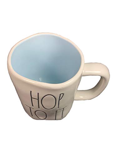 Rae Dunn By Magenta HOP TO IT Ceramic LL Coffee Tea Mug With Blue Interior 0 0