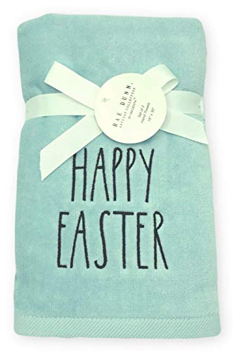 Rae Dunn Spring Easter Hand Towels Set Of 2 Soft Robin Blue Embroidered Happy Easter Easter Bunny Spring Hand Towel Set For Easter Bathroom Home Decor 0 2