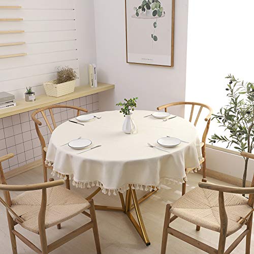 N/ A Blooming Sunflowers Round Tablecloth 60 Inch Stain and Wrinkle Resistant Washable Table Cover for Dinning Room Tabletop Decoration