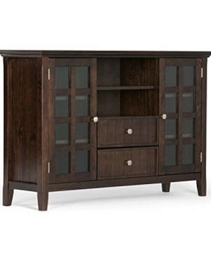 Simpli Home Acadian Solid Wood 53 Inch Wide Rustic TV Media Stand In Tobacco Brown For TVs Up To 55 Inches 0 300x360