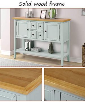 Sofa Table Buffet Table Console Tables With Four Storage Drawers Two Cabinets And Bottom Shelf Lime White 0 1 300x360