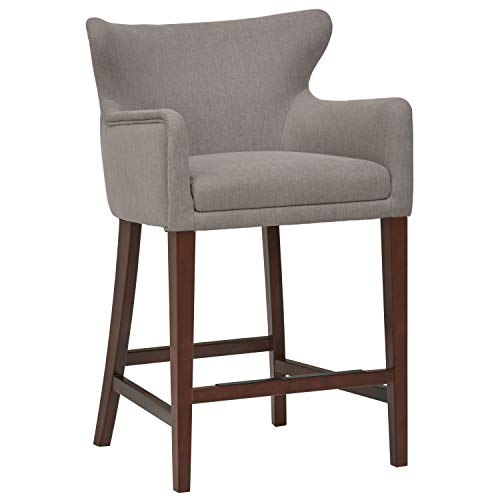 Amazon Brand Stone Beam Wickstrom Upholstered Counter Height Bar Stool With Arms 37 H Slate Grey Farmhouse Goals