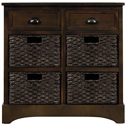 Storage Accent Table Cabinet With Two Drawers And Four Classic