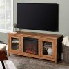 WE Furniture Traditional Wood Fireplace Stand For TVs Up To 64 Living Room Storage Barnwood Brown 0 100x100
