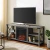 Walker Edison Furniture Company Farmhouse Wood And Metal Fireplace Stand With Open 65 Flat Screen Universal TV Console Living Room Storage Shelves Entertainment Center 60 Inch Gray Wash 0 100x100