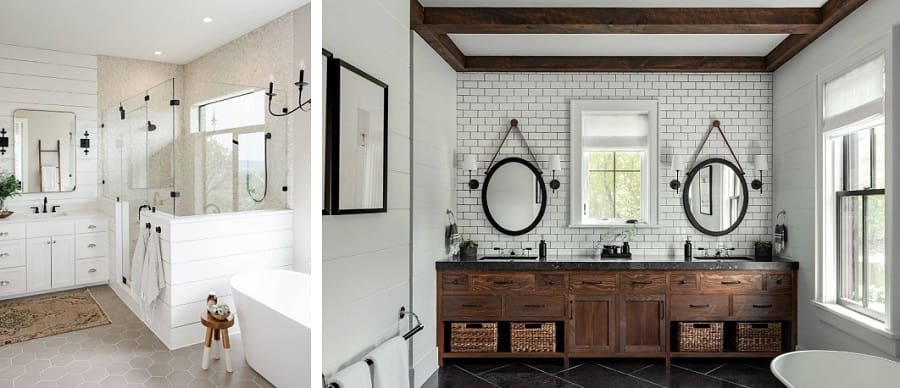 30 Farmhouse Themed Bathroom Ideas 2022 Goals - Small Farmhouse Style Bathroom Vanity
