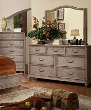 Belgrade II Transitional Style Rustic Weathered Oak Finish ...