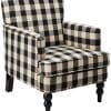 Christopher Knight Home Evete Tufted Fabric Club Chair Black Checkerboard 0 100x100