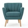 Christopher Knight Home Merel Mid Century Modern Fabric Club Chair Dark TealNatural 0 100x100