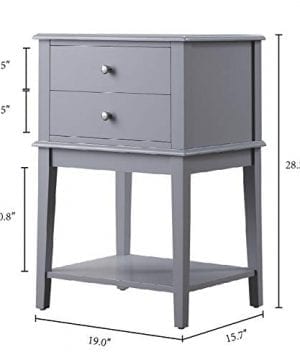 Coniffer Grey Nightstand Modern End Table Night Stand With Drawer And Storage Shelf Wood Side Table Grey 0 0 300x360