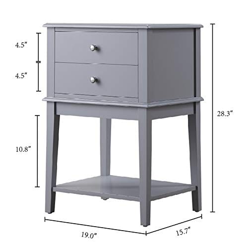 Coniffer Grey Nightstand Modern End Table Night Stand With Drawer And Storage Shelf Wood Side Table Grey 0 0