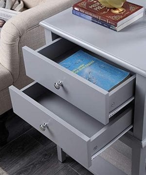 Coniffer Grey Nightstand Modern End Table Night Stand With Drawer And Storage Shelf Wood Side Table Grey 0 2 300x360