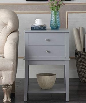 Coniffer Grey Nightstand Modern End Table Night Stand With Drawer And Storage Shelf Wood Side Table Grey 0 3 300x360