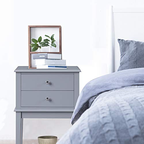 Coniffer Grey Nightstand Modern End Table Night Stand With Drawer And Storage Shelf Wood Side Table Grey 0 4