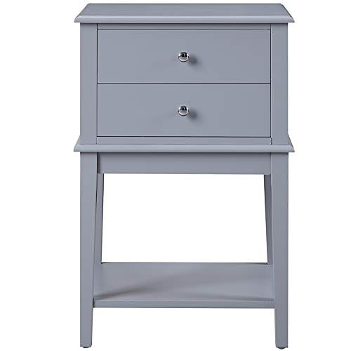 Coniffer Grey Nightstand Modern End Table Night Stand With Drawer And Storage Shelf Wood Side Table Grey 0 5