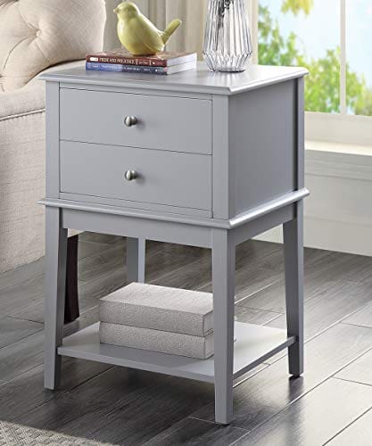 Coniffer Grey Nightstand Modern End Table Night Stand With Drawer And Storage Shelf Wood Side Table Grey 0