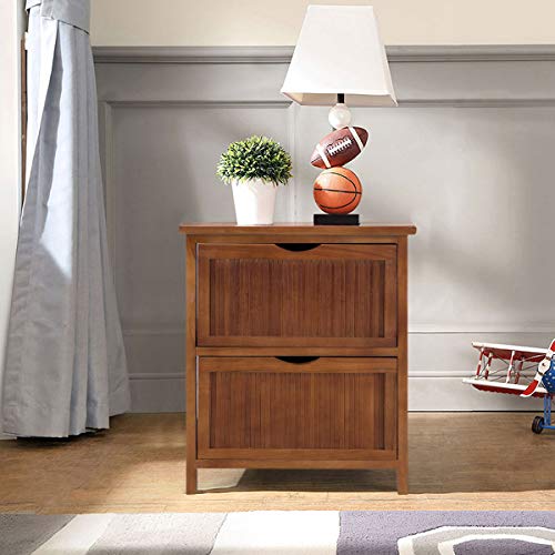 Giantex Nightstand Wood W2 Drawers Sofa Bed Beside Table Contemporary Vintage For Bedroom Living Room Cabinet End Table 160X115X205L X W X H 1 0 4
