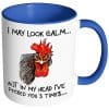 I May Look Calm But In My Head Ive Pecked You 3 Times Ceramic Coffee Mug Funny Chicken Rooster Gift Mug For Farmer Farmhouse Mug 11oz Blue 0 100x100