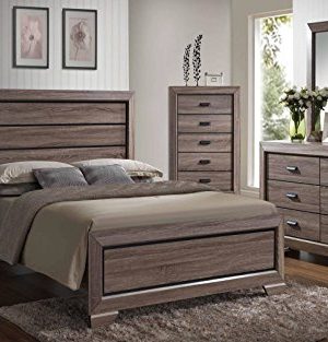 Kings Brand 6 Piece Black Brown Wood Modern King Size Bedroom Furniture Set Bed Dresser Mirror Chest 2 Night Farmhouse Goals