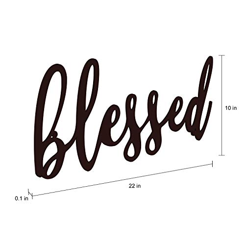 Lavish Home Metal Cutout Blessed Wall Sign 3D Word Art Home Accent Decor Perfect For Modern Rustic Or Vintage Farmhouse Style 0 0