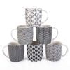 MACHUMA Set Of 6 115 Oz Coffee Mugs With Black And White Geometric Patterns Ceramic Tea Cup Set 0 100x100