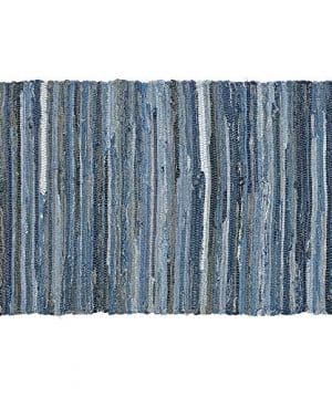 MOTINI Denim Cotton Area Rug 2 X 3 Machine Washable Reversible Handmade From Recycled Fabric Blue Shabby Rag Throw Rug For Kitchen Laundry Room Bathroom Bedroom Entryway 0 0 300x360