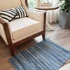 MOTINI Denim Cotton Area Rug 2 X 3 Machine Washable Reversible Handmade From Recycled Fabric Blue Shabby Rag Throw Rug For Kitchen Laundry Room Bathroom Bedroom Entryway 0 100x100