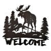 Mayrich Rustic Brown Moose Silhouette Welcome Sign Decorative Cut Out Metal Wall Art Home Dcor Plaque For Cabin Camp Lakehouse Or Mountain Chalet 0 100x100