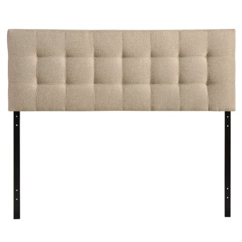 Modway Lily Tufted Linen Fabric Upholstered Queen Headboard In Beige 0 0