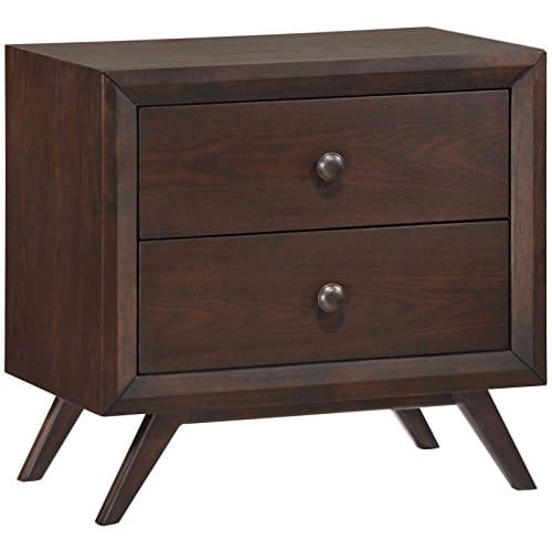 Modway Tracy Mid Century Modern Wood Nightstand In Cappuccino 0