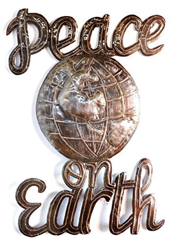 Peace On Earth Wall Sign Haitian Steel Drum Art 14 In X 17 In 0