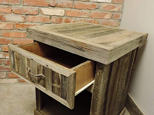 Reclaimed Wood Farmhouse Style Night Stand Rustic Barnwood Bedroom Furniture Sets Night Tables With Drawers Cool Farmhouse Goals