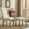 Roundhill Furniture Habit Solid Wood Tufted Parsons Dining Chair Set Of 2 Tan 0 100x100