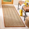 Safavieh Natural Fiber Collection NF115B Herringbone Natural And Brown Seagrass Area Rug 2 X 3 0 100x100