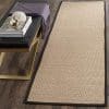 Safavieh Natural Fiber Collection NF141A Tiger Paw Weave Maize And Black Sisal Area Rug 2 X 3 0 100x100
